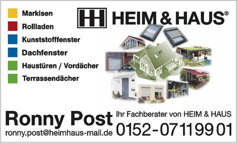 Ronny Post Fachberater bei HEIM&HAUS freier Handelsvertreter in Prösen 