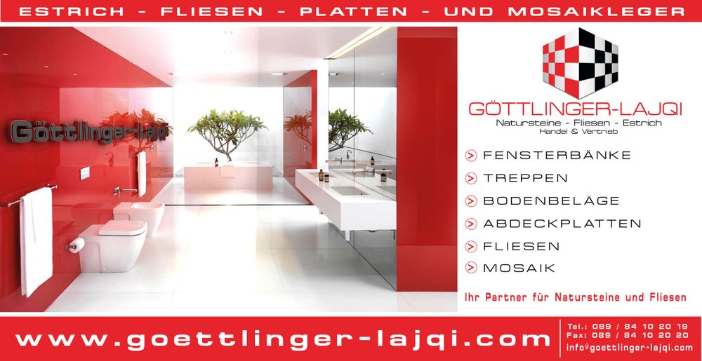 Logo der Firma Göttlinger-Lajqi Natursteine & Fliesen aus Germering auf dem Branchenportal Fliesenleger.net