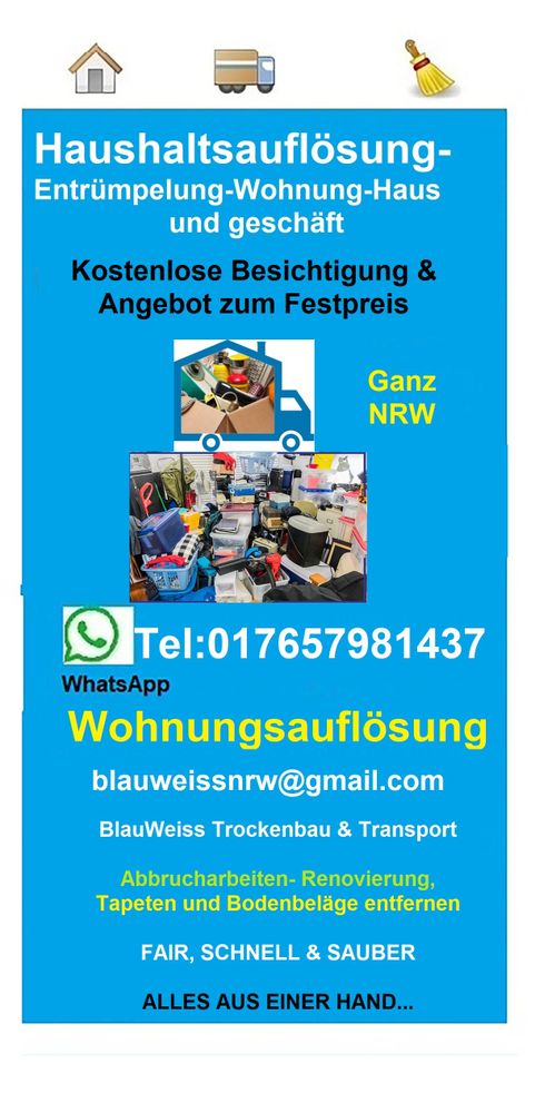 Logo der Firma BlauWeiss Trockenbau & Transport aus Wuppertal auf dem Branchenportal Fliesenleger.net