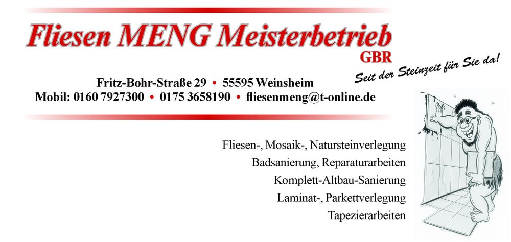 Logo der Firma FliesenMeng Meisterbetrieb GbR aus Weinsheim auf dem Branchenportal Fliesenleger.net