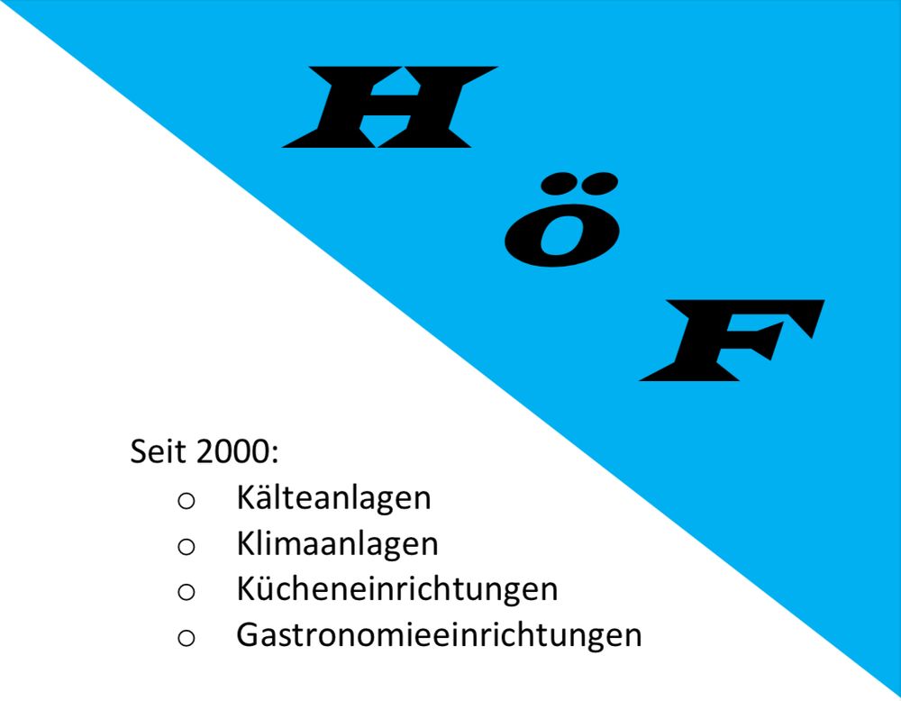 Logo der Firma HöF Inh. Jens Förster e. K. Kälte-, Klima-, Großküchentechnik aus Steinhagen auf dem Branchenportal Klimatechniker.net