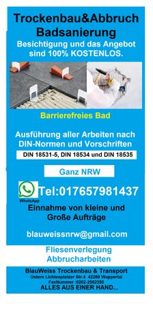 Beispielarbeit von BlauWeiss Trockenbau & Transport - veröffentlicht auf Bauunternehmen.org