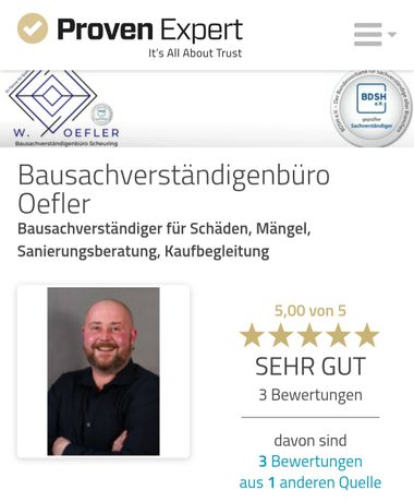 Beispielarbeit von Bausachverständigenbüro Oefler - veröffentlicht auf Gutachter.org