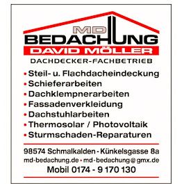 Logo der Firma MD-Bedachung David Möller aus Schmalkalden auf dem Branchenportal Dachdecker.com