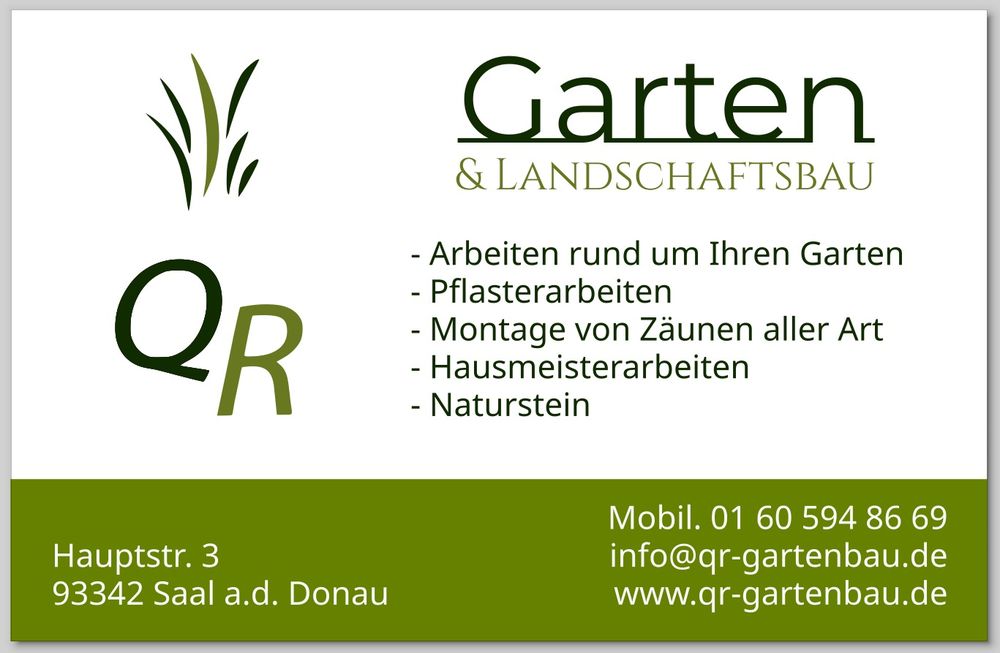 Logo der Firma QR Garten und Landschaftsbau aus Saal auf dem Branchenportal Gartenbau.org