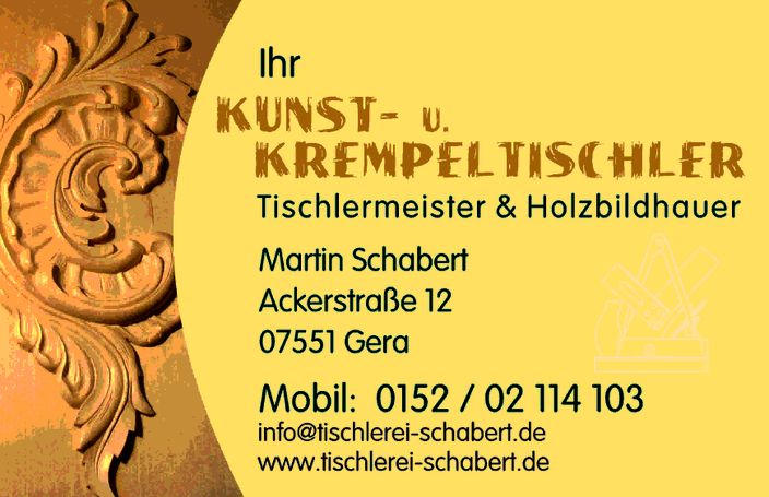 Beispielarbeit von Ihr Kunst- & Krempeltischler Martin Schabert - veröffentlicht auf Tischler-Schreiner.org