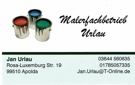 Malerfachbetrieb Jan Urlau in Apolda
