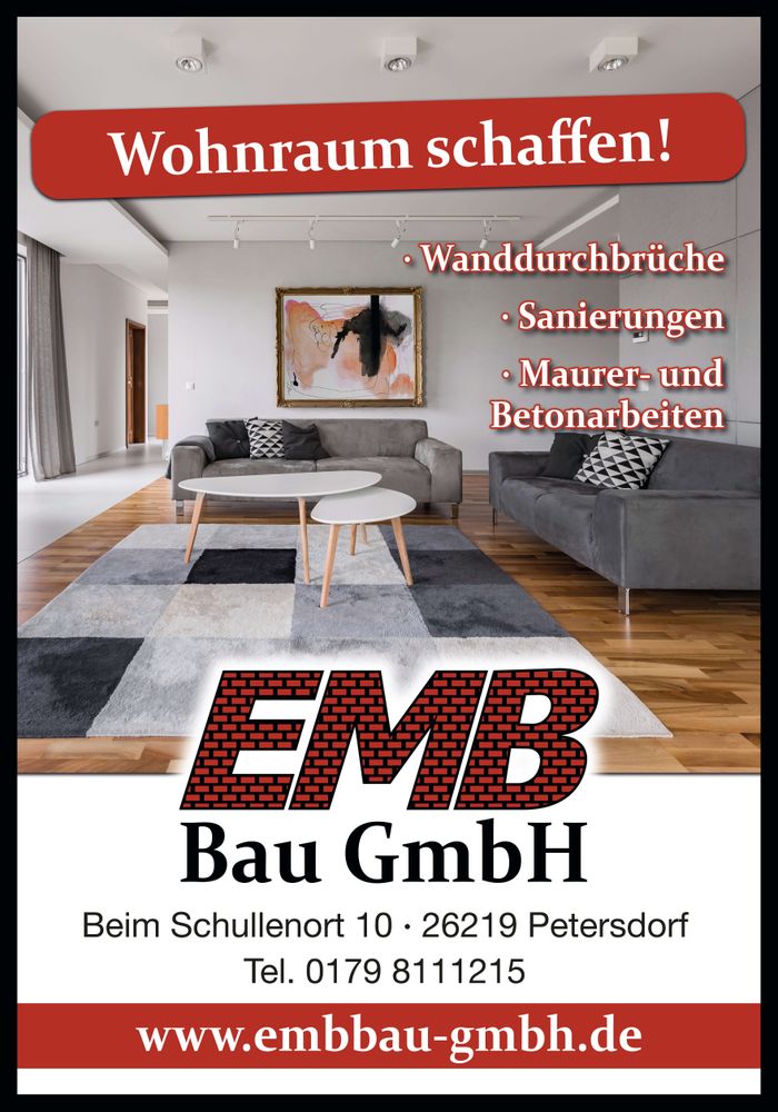 Logo der Firma EMB Bau GmbH aus Petersdorf auf dem Branchenportal Bauunternehmen.org