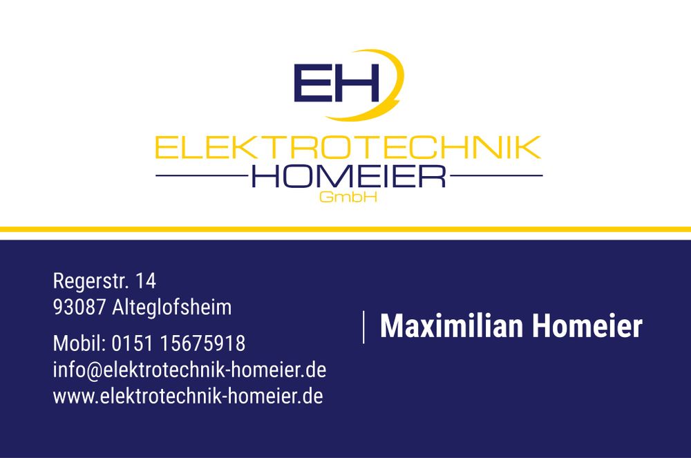 Logo der Firma Elektrotechnik Homeier GmbH aus Alteglofsheim auf dem Branchenportal Elektriker.org
