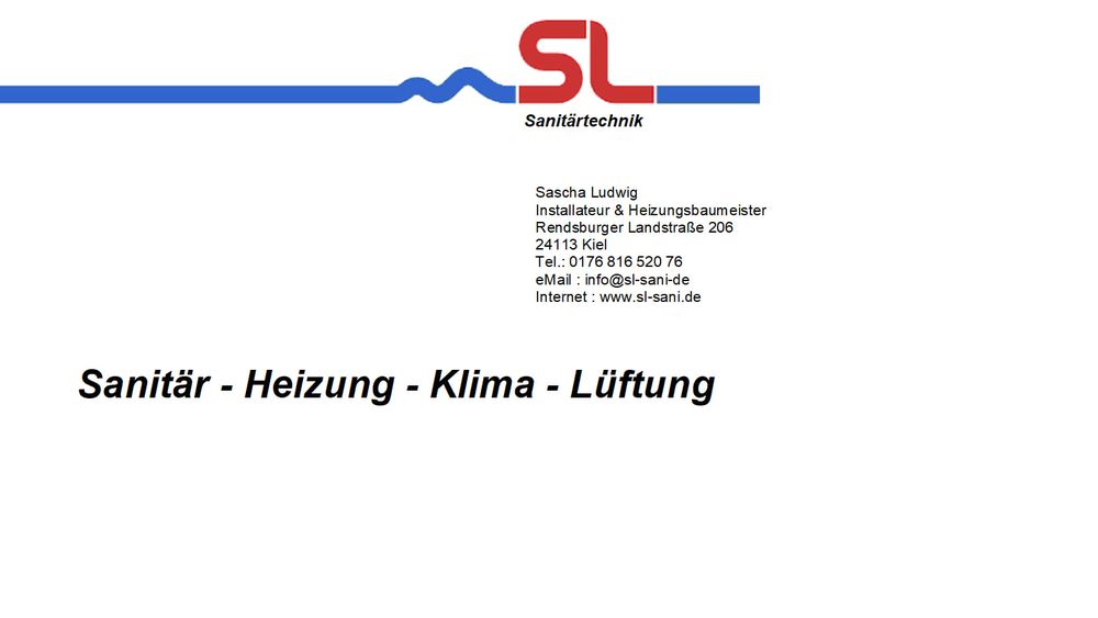 Logo der Firma SL-Sanitärtechnik aus Kiel auf dem Branchenportal Heizungsbau.net