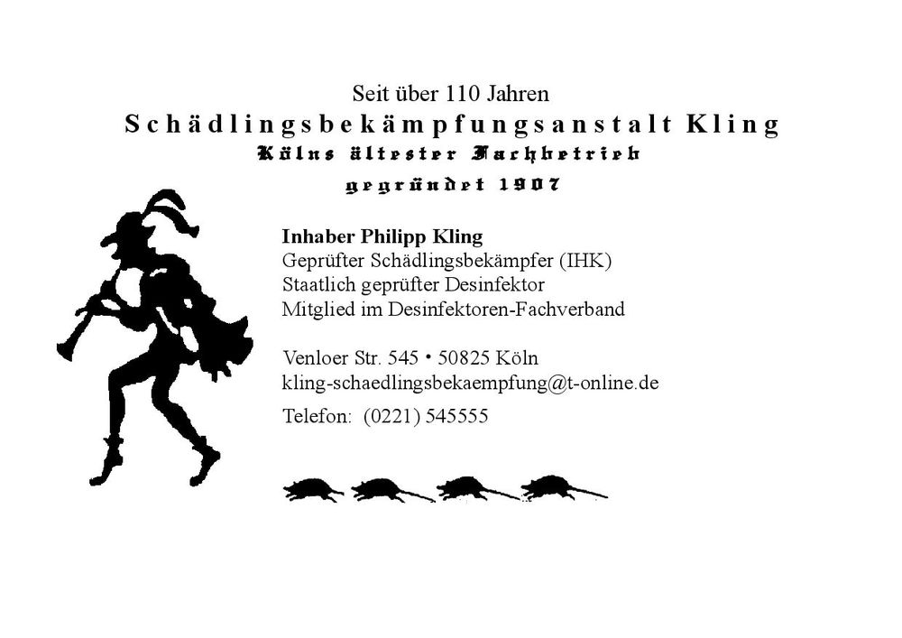 Logo der Firma Kuno Philipp Kling Schädlingsbekämpfung aus Köln auf dem Branchenportal Schaedlingsvernichtung.de