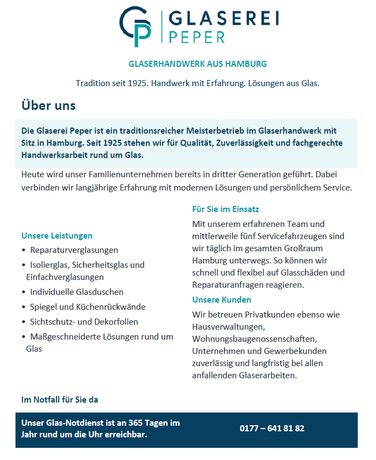 Beispielarbeit von Glaserei Peper GmbH - veröffentlicht auf Glaserei.org