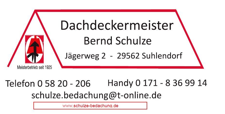 Logo der Firma Bernd Schulze Bedachungs GmbH & Co.KG aus Suhlendorf auf dem Branchenportal Dachdecker.com