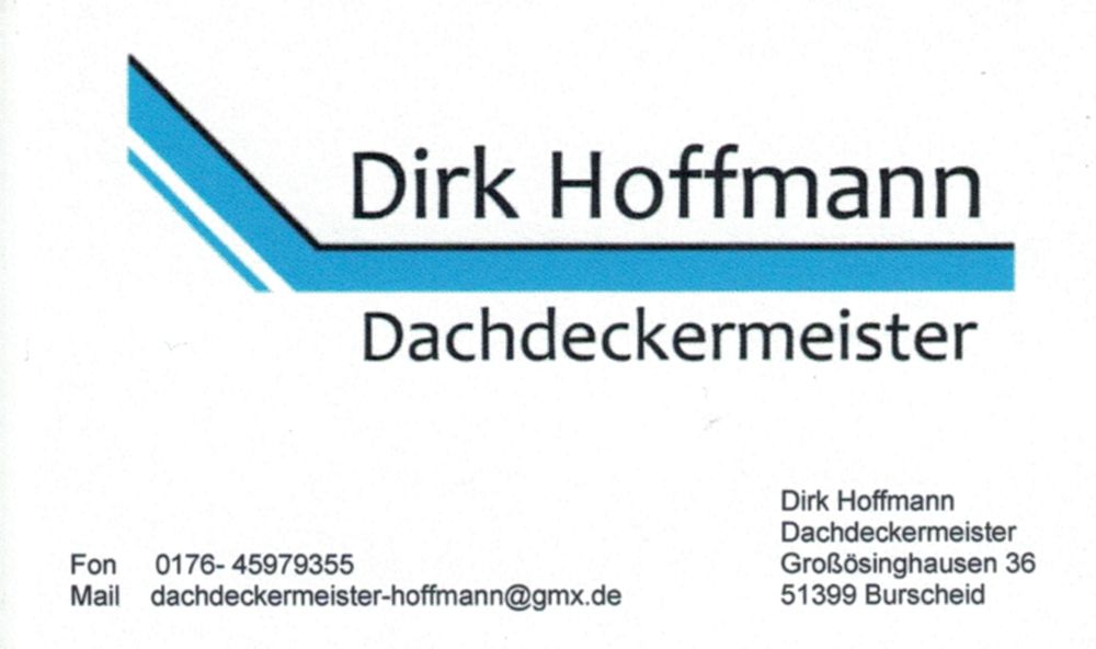 Logo der Firma Dirk Hoffmann Dackdeckermeisterbetrieb aus Burscheid auf dem Branchenportal Dachdecker.com