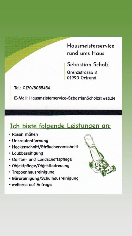Logo der Firma Hausmeisterservice rund ums Haus Sebastian Scholz aus Ortrand auf dem Branchenportal Hausmeisterdienste.net