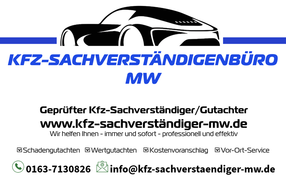 Logo der Firma Kfz-Sachverständigenbüro MW aus Wöllstadt auf dem Branchenportal Gutachter.org