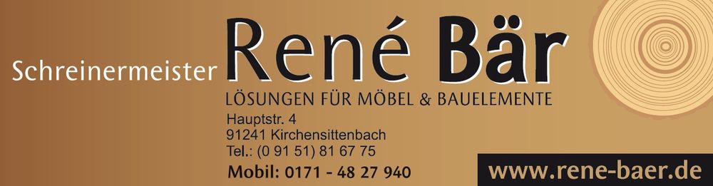 Logo der Firma René Bär Schreinerei aus Kirchensittenbach auf dem Branchenportal Tischler-Schreiner.org
