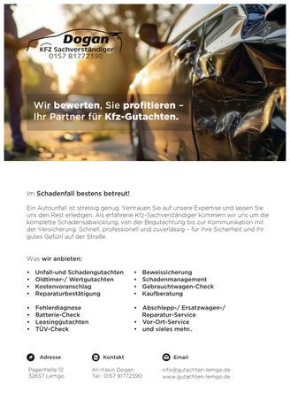 Beispielarbeit von Ali-Yasin Dogan Kfz.-Sachverständiger - veröffentlicht auf Gutachter.org