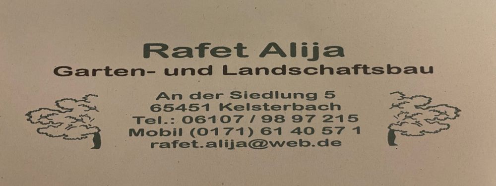 Logo der Firma Garten- und Landschaftsbau Rafet Alija aus Kelsterbach auf dem Branchenportal Gartenbau.org