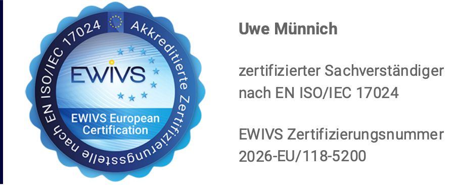 Logo der Firma Sachverständigenbüro Uwe Münnich aus Düsseldorf auf dem Branchenportal Gutachter.org