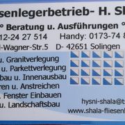 Hysni Shala Fliesenlegerbetrieb in Solingen