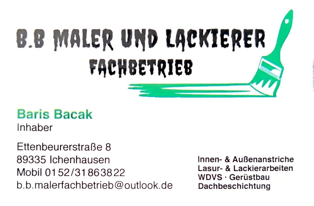 Logo der Firma Baris Bacak Maler aus Ichenhausen auf dem Branchenportal Maler.org