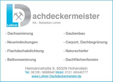 Sebastian Lohrer Meister im Dachdeckerhandwerk in Hohenstein