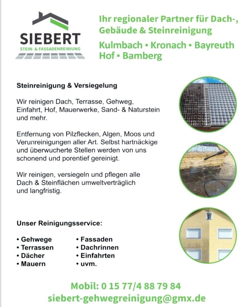 Logo der Firma Siebert Hausmeisterservice Gebäude, Dach- und Steinreinigung aus Kulmbach auf dem Branchenportal Hausmeisterdienste.net