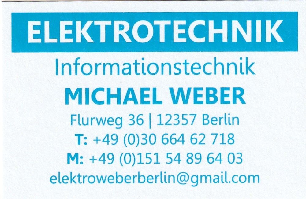 Logo der Firma Michael Weber Elektrotechnik aus Berlin auf dem Branchenportal Elektriker.org
