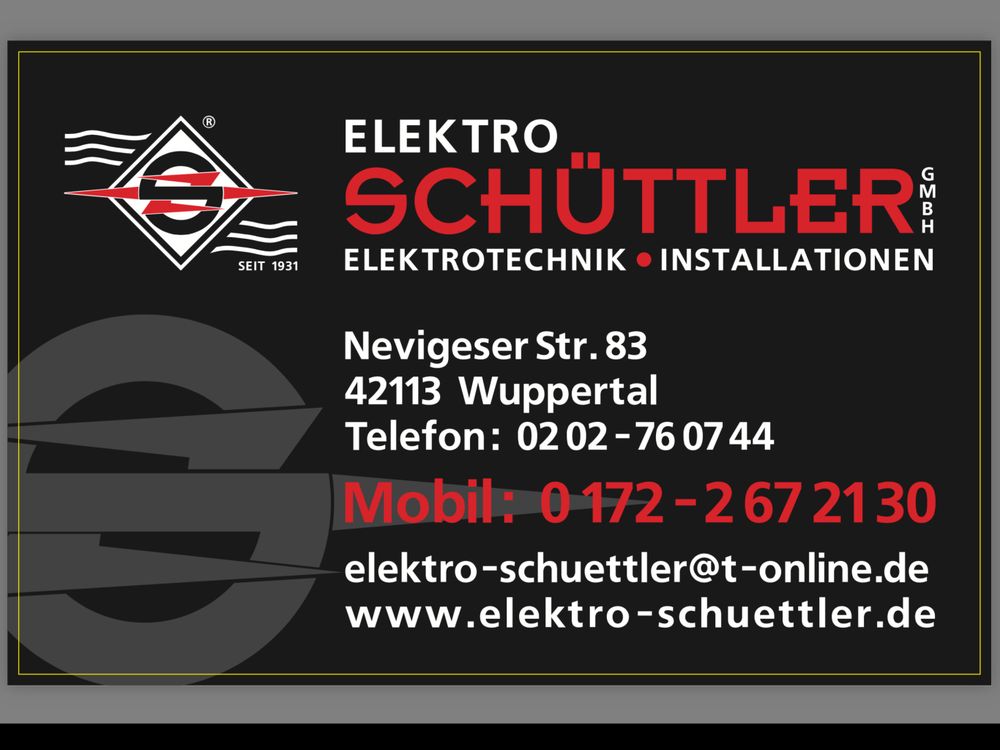 Logo der Firma Elektro Schüttler GmbH aus Wuppertal auf dem Branchenportal Elektriker.org