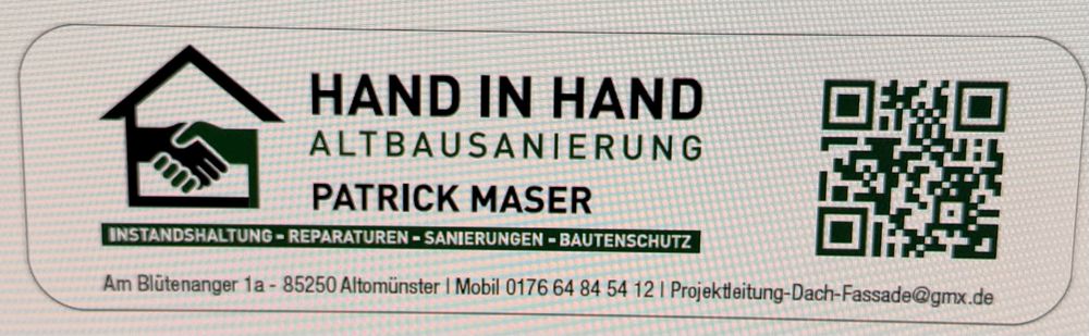 Logo der Firma Hand in Hand Altbausanierung aus Hohenzell auf dem Branchenportal Dachdecker.com