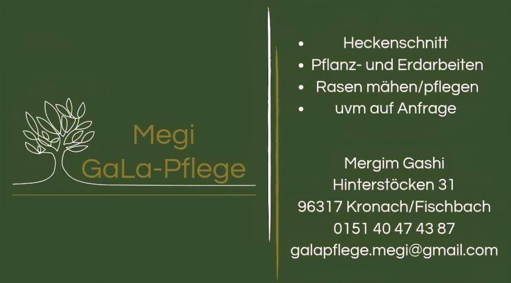 Logo der Firma Megi GaLa-Pflege aus Kronach auf dem Branchenportal Gartenbau.org