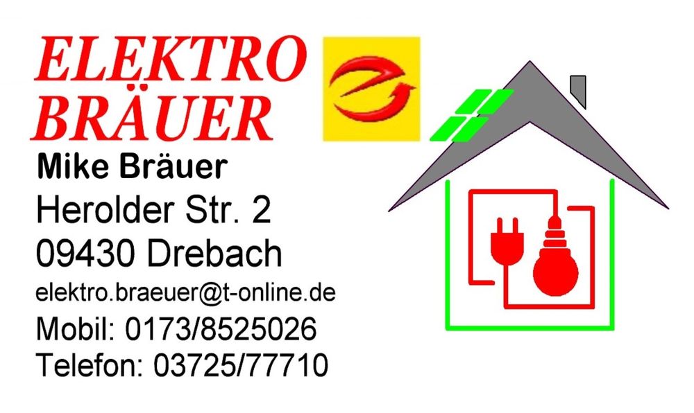 Logo der Firma Elektro Bräuer aus Drebach auf dem Branchenportal Elektriker.org