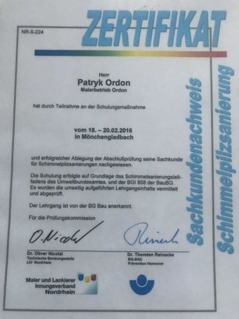 Beispielarbeit von Malerbetrieb Ordon - veröffentlicht auf Maler.org
