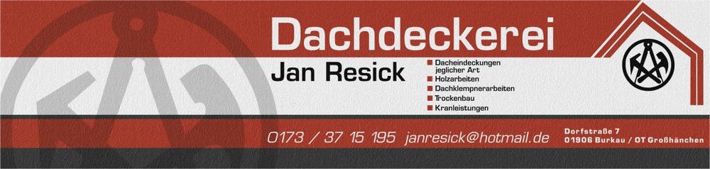 Logo der Firma Jan Resick Dachdeckerei aus Großhänchen auf dem Branchenportal Dachdecker.com
