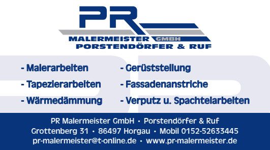 Logo der Firma PR Malermeister GmbH Porstendörfer & Ruf aus Horgau auf dem Branchenportal Maler.org