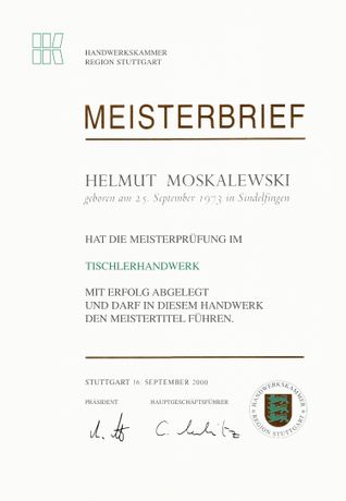 Beispielarbeit von Helmut Moskalewski Tischlermeister/Gestalter - veröffentlicht auf Tischler-Schreiner.org