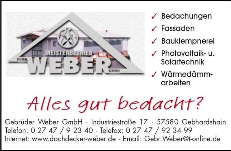 Logo der Firma Gebr. Weber GmbH aus Gebhardshain auf dem Branchenportal Dachdecker.com