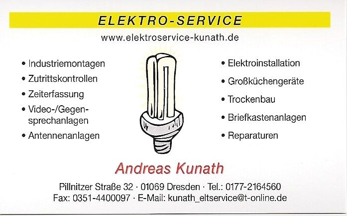 Logo der Firma Andreas Kunath Elektroinstallationen/ Trockenbau aus Dresden auf dem Branchenportal Elektriker.org